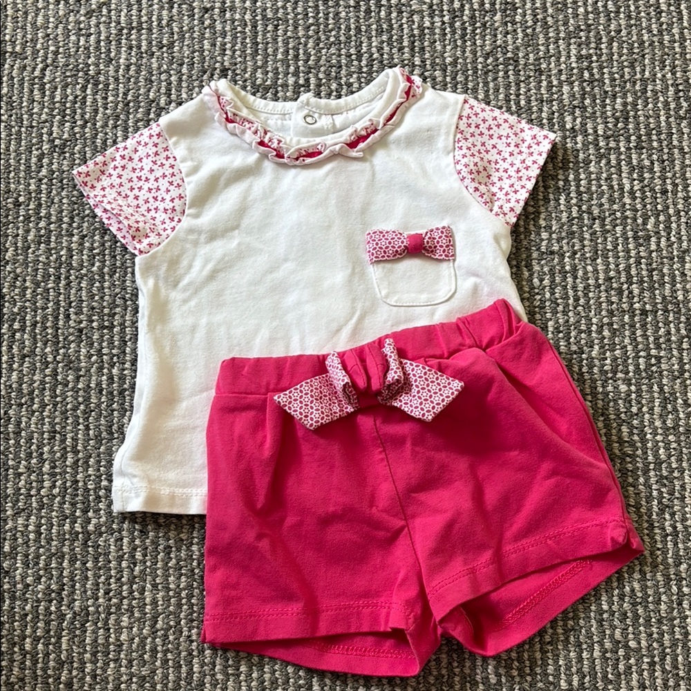 Mayoral Pink and White Newborn Outfit